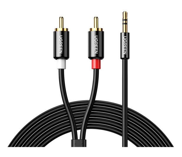 UGREEN AV116 Przewód 35mm Jack do 2RCA Cinch 5m czarny - 1501462 - zdjęcie